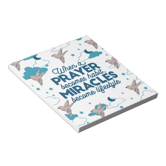 Bloc-note Citations de foi et Motif d'oiseaux (Incliné)