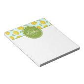 Bloc-note Citron Motif jaune vert et bleu Monogramme (Incliné)