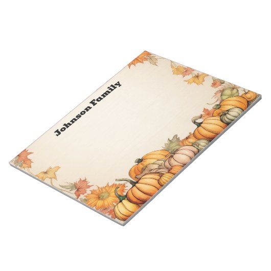 Bloc-note Citrouille Automne Thème (Incliné)