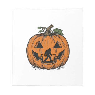 Bloc-note Citrouille Bigfoot Vintage Design Vectoriel Hallow
