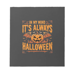 Bloc-note Citrouille Chauve-Souris Vector Design Halloween T