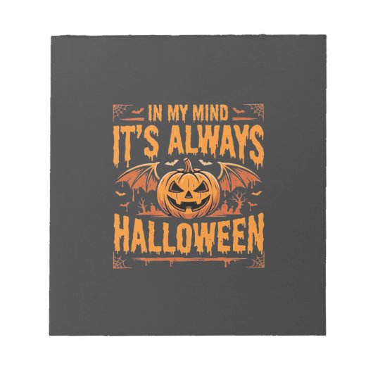 Bloc-note Citrouille Chauve-Souris Vector Design Halloween T (Devant)