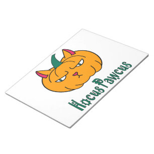 Bloc-note Citrouille de chat roux Halloween hocus pawcus mag