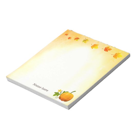 Bloc-note Citrouille de Thanksgiving et feuilles d'automne (Tourné)