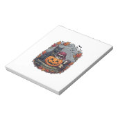Bloc-note Citrouille d'Halloween Chat Crâne Faucheuse Feuill (Tourné)
