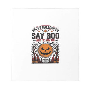 Bloc-note Citrouille d'Halloween dit Boo Épouvantable Vintag
