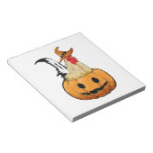 Bloc-note Citrouille d'Halloween Sorcière Mignonne Poulet (Incliné)