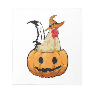 Bloc-note Citrouille d'Halloween Sorcière Mignonne Poulet