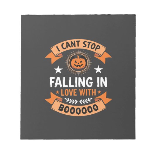 Bloc-note Citrouille d'Halloween tombant amoureuse (Devant)