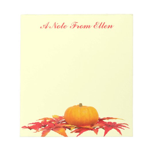 Bloc-note Citrouille et feuille (Devant)