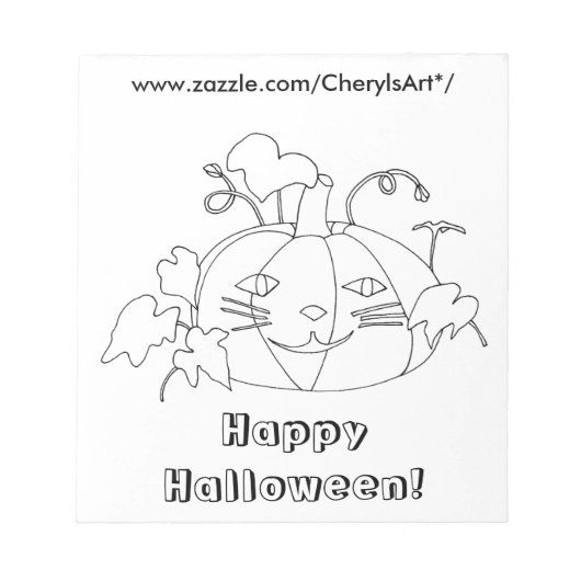 Bloc-note Citrouille Halloween Happy Halloween Notepads de c (Devant)