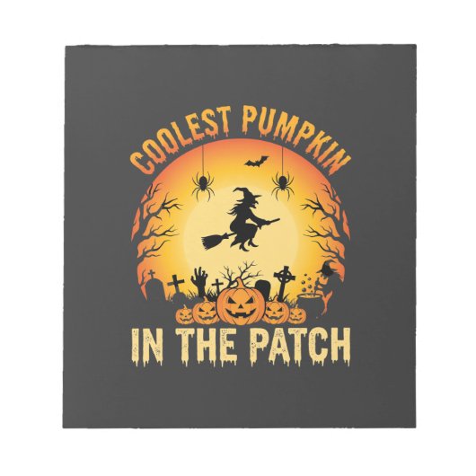 Bloc-note Citrouille la plus cool d'Halloween dans le patch (Devant)