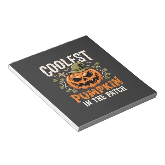 Bloc-note Citrouille la plus cool du patch Design Halloween (Incliné)