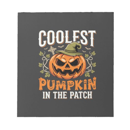Bloc-note Citrouille la plus cool du patch Design Halloween (Devant)