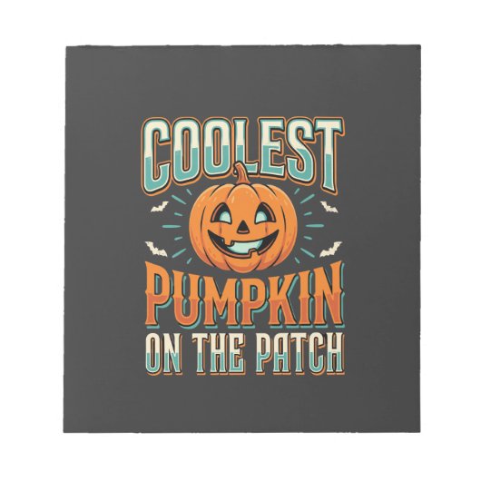 Bloc-note Citrouille la plus cool du patch Design Halloween_ (Devant)