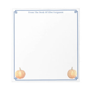 Bloc-note Citrouille orange de automne intemporel   Une note