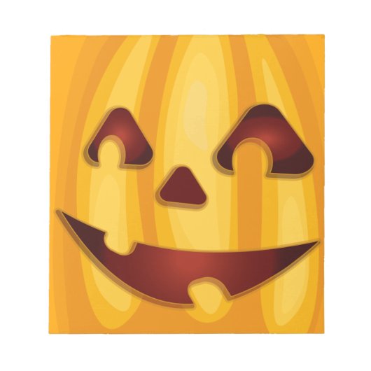 Bloc-note Citrouille sculpté souriant design Halloween (Devant)