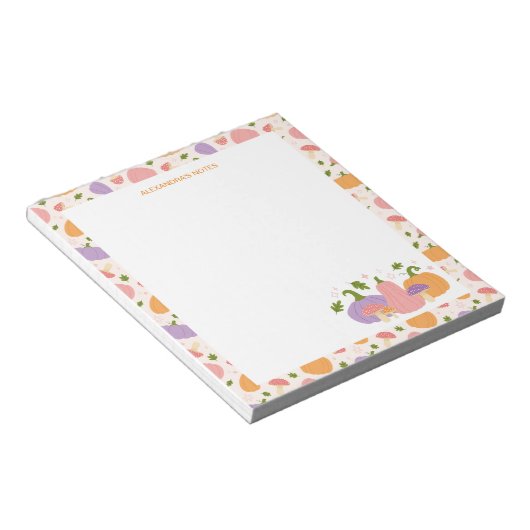 Bloc-note Citrouilles et champignons d'Halloween (Incliné)