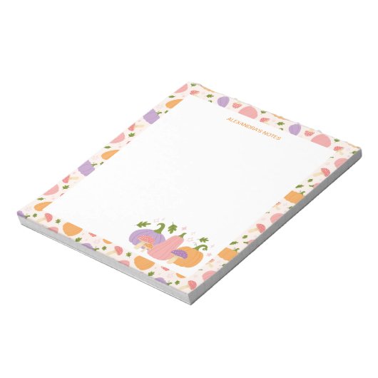 Bloc-note Citrouilles et champignons d'Halloween (Tourné)