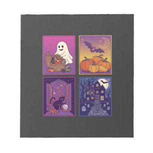 Bloc-note Citrouilles fantômes d'Halloween Maison hantée cha