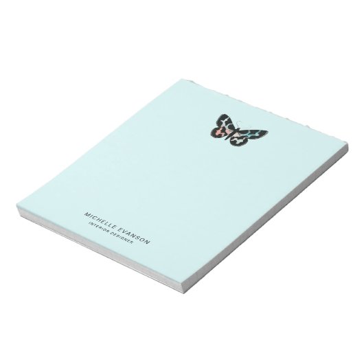 Bloc-note Clair Aqua Bleu Aquarelle Papillon Logo (Tourné)