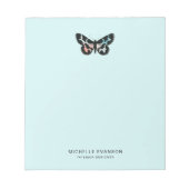 Bloc-note Clair Aqua Bleu Aquarelle Papillon Logo (Devant)
