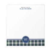 Bloc-note Clan Gordon Robe bleue et blanche Tartan Monogram (Devant)