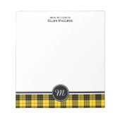 Bloc-note Clan MacLeod Tartan Monogramme (Devant)