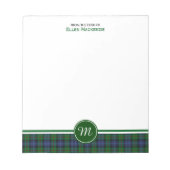 Bloc-note Clan Murray Tartan Monogramme Note Pad (Devant)