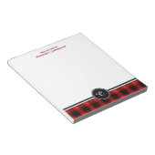 Bloc-note Clan rouge et noir Cunningham Tartan Monogramme (Incliné)