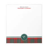 Bloc-note Clan rouge et vert Cummings Tartan Monogramme (Devant)
