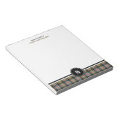 Bloc-note Clan Sutherland Ancien Tartan Tan Tan Plaid Monogr (Incliné)