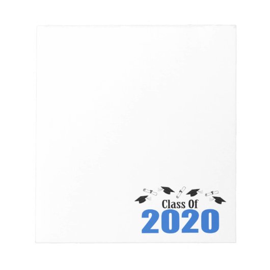 Bloc-note Classe De 2020 Casquettes Et Diplômes (Bleu) (Devant)