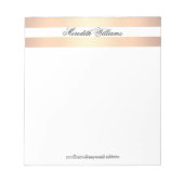 Bloc-note Classic Gold Bands Nom Personnalisé (Devant)