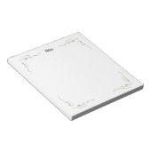 Bloc-note Classic Green Vines Corner Boarder Outline Bloc-no (Incliné)