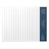 Bloc-note Classic Laurel Wreath Navy Blue Gold Monogramme (Devant)