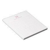 Bloc-note Classic Moderne Simple Blush Rose Monogramme Lined (Incliné)