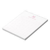 Bloc-note Classic Moderne Simple Blush Rose Monogramme Lined (Tourné)