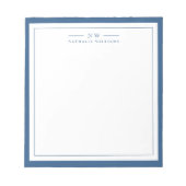 Bloc-note Classic Navy Blue Two Border Monogram Lined (Devant)