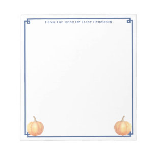 Bloc-note Classic Orange Citrouille Marine Bleu Nom personna