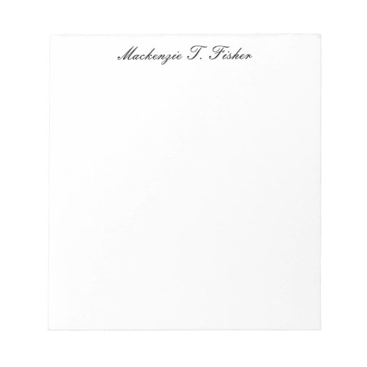 Bloc-note Classical Calligraphy Elegant Plain Black & White (Devant)