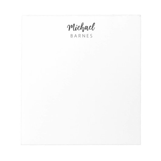 Bloc-note Classical White Minimalist Plain Elegant (Devant)