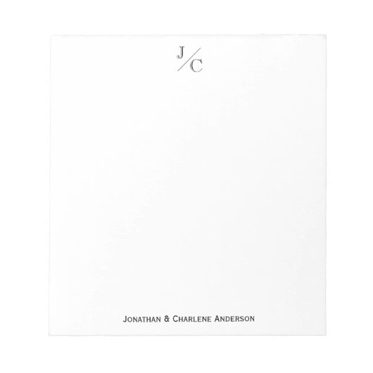 Bloc-note Classique Chic Moderne Élégant Monogramme Couple F (Devant)