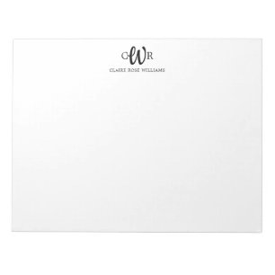 Bloc-note Classique Élégant Moderne 3 Monogramme Script init