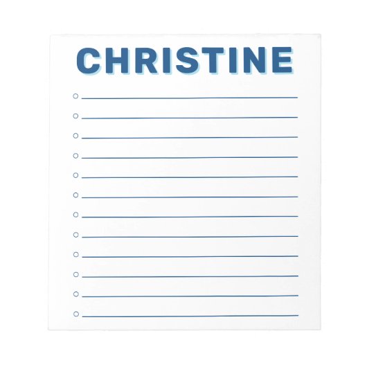 Bloc-note Classique moderne Bold Marine Bleu Enfants Profess (Devant)