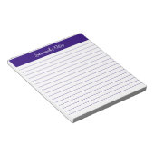 Bloc-note Classique moderne élégant violet Script personnali (Incliné)