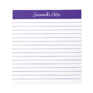 Bloc-note Classique moderne élégant violet Script personnali