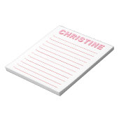 Bloc-note Classique Moderne Mignon Rose Typographique Enseig (Tourné)