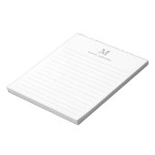 Bloc-note Classique Moderne Simple Gris Argent Monogrammé Li (Tourné)