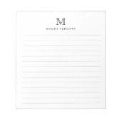 Bloc-note Classique Moderne Simple Noir De Base Monogramme L (Devant)